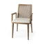 Mercana Clara Light Brown Wood W/ Cream Fabric Seat and Cane Back Dining Chair