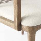 Mercana Clara Light Brown Wood W/ Cream Fabric Seat and Cane Back Dining Chair