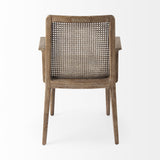 Mercana Clara Light Brown Wood W/ Cream Fabric Seat and Cane Back Dining Chair