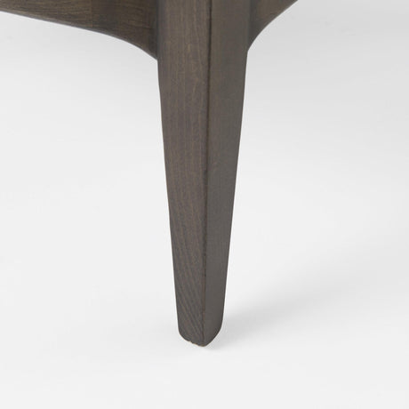 Mercana Landon 25.6L x 29.1W x 30.5H Dark Brown Wood W/ Gray Fabric Seat and Cane Back Accent Chair