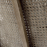 Mercana Landon 25.6L x 29.1W x 30.5H Light Brown Wood W/ Cream Fabric Seat and Cane Back Accent Chair