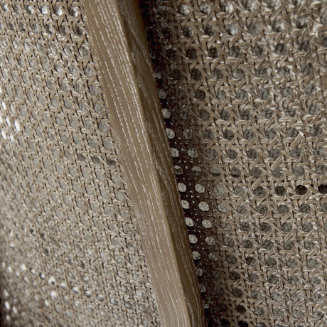 Mercana Landon 25.6L x 29.1W x 30.5H Light Brown Wood W/ Cream Fabric Seat and Cane Back Accent Chair