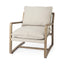 Mercana Brayden 28.3L x 34.1W x 35H Light Brown Wood W/ Beige Fabric Seat Accent Chair