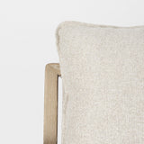 Mercana Brayden 28.3L x 34.1W x 35H Light Brown Wood W/ Beige Fabric Seat Accent Chair