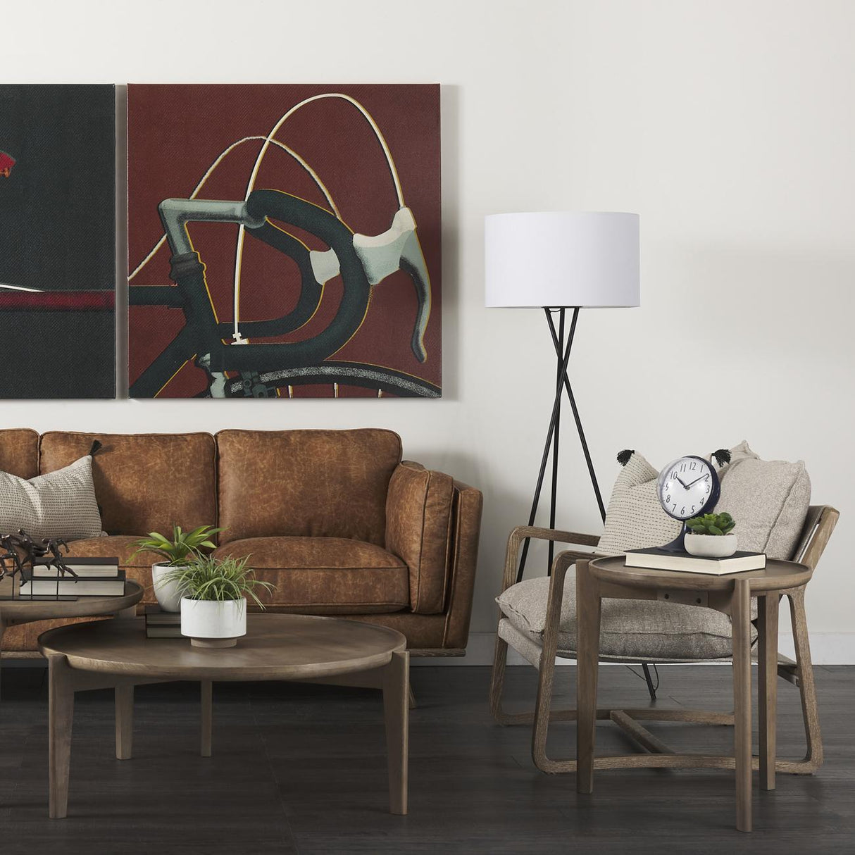 Mercana Brayden 28.3L x 34.1W x 35H Light Brown Wood W/ Beige Fabric Seat Accent Chair