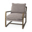 Mercana Brayden 28.3L x 34.1W x 35H Dark Brown Wood W/ Gray Fabric Seat Accent Chair