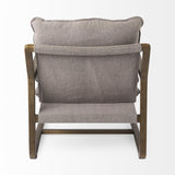 Mercana Brayden 28.3L x 34.1W x 35H Dark Brown Wood W/ Gray Fabric Seat Accent Chair