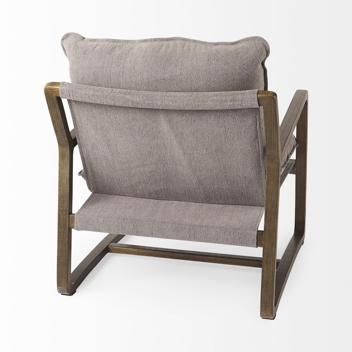 Mercana Brayden 28.3L x 34.1W x 35H Dark Brown Wood W/ Gray Fabric Seat Accent Chair