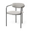 Mercana Parker Gray Fabric Seat Black Metal Dining Chair