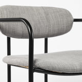 Mercana Parker Gray Fabric Seat Black Metal Dining Chair