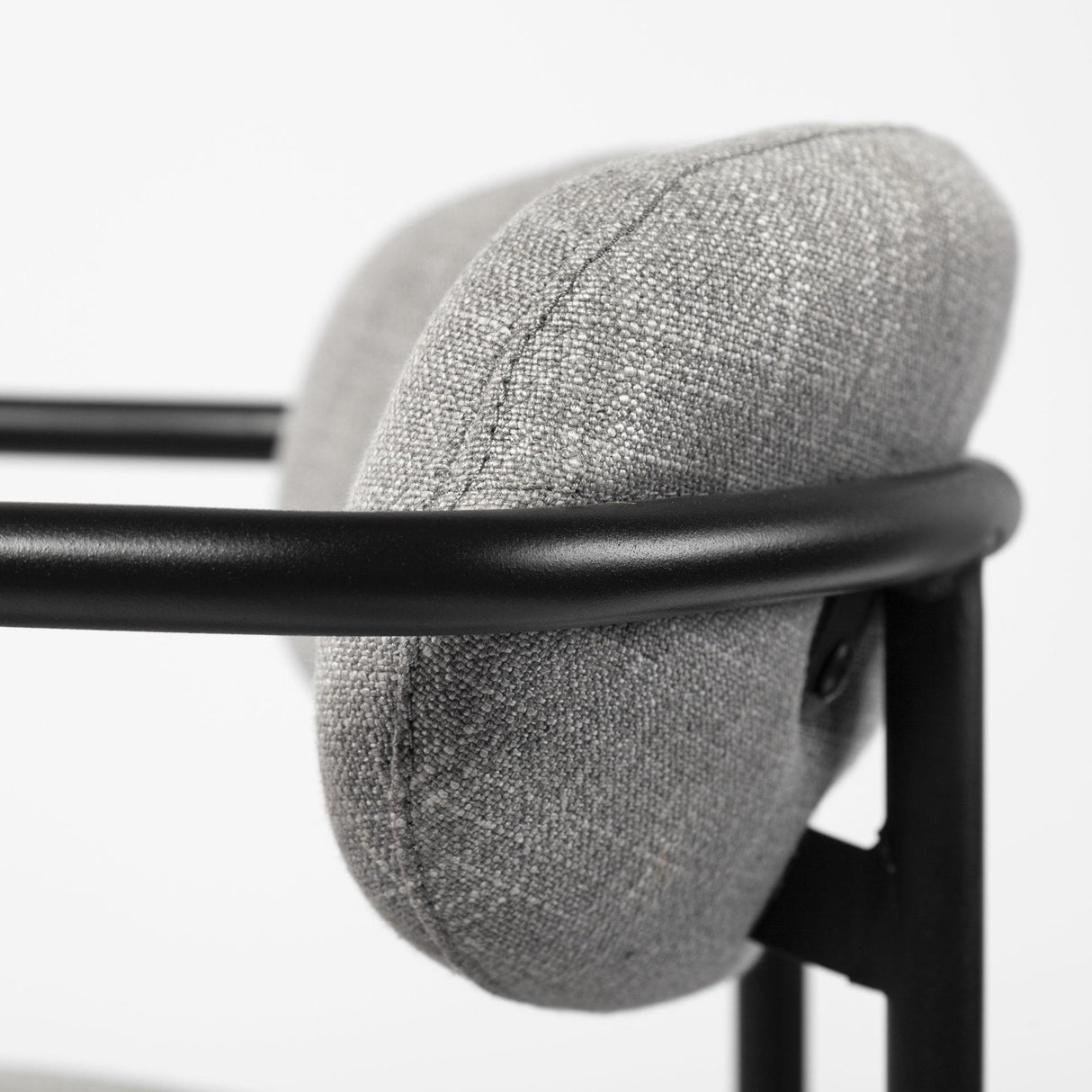 Mercana Parker Gray Fabric Seat Black Metal Dining Chair