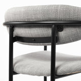 Mercana Parker Gray Fabric Seat Black Metal Dining Chair