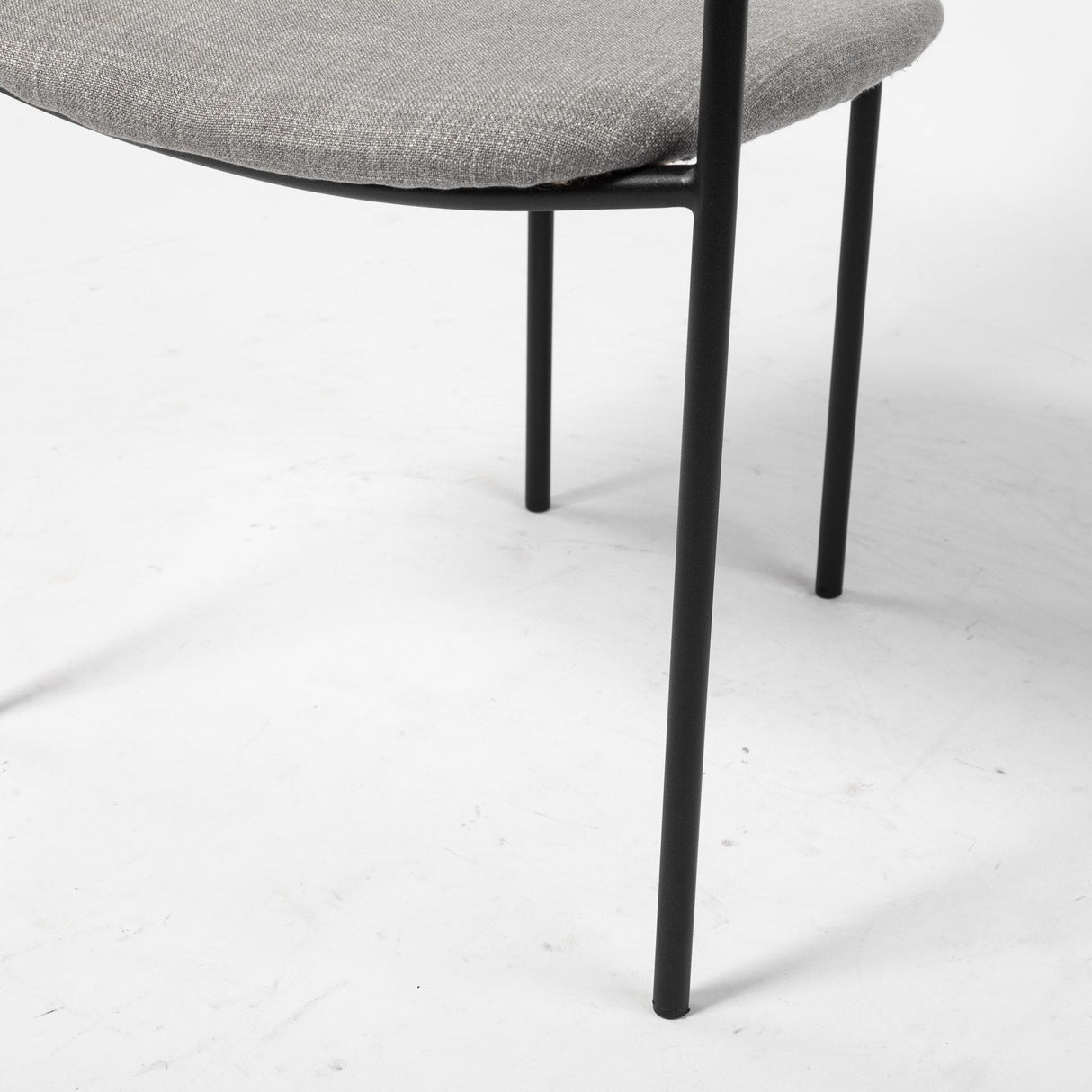 Mercana Parker Gray Fabric Seat Black Metal Dining Chair