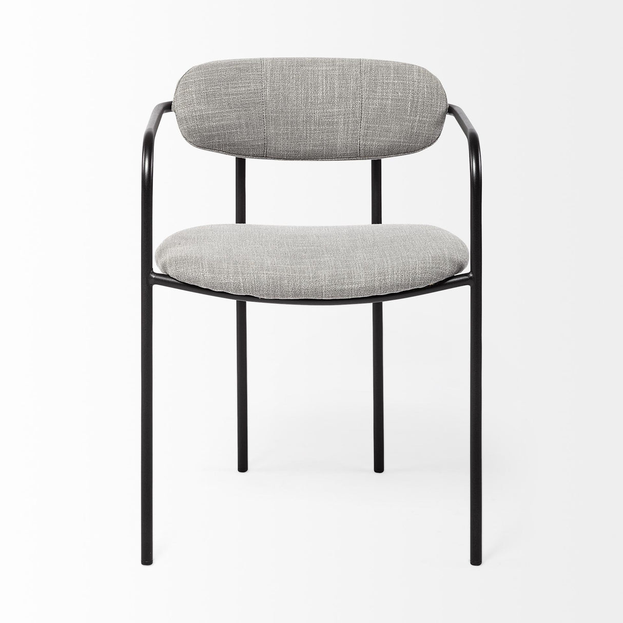 Mercana Parker Gray Fabric Seat Black Metal Dining Chair