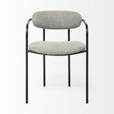 Mercana Parker Gray Fabric Seat Black Metal Dining Chair