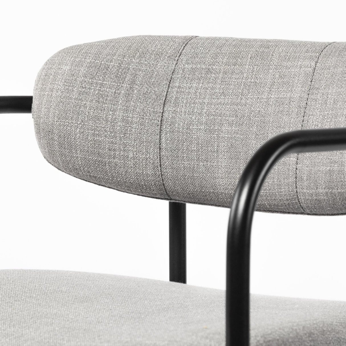 Mercana Parker Gray Fabric Seat Black Metal Dining Chair
