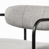 Mercana Parker Gray Fabric Seat Black Metal Dining Chair