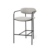 Mercana Parker Gray Fabric Seat Black Metal Counter Stool