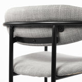 Mercana Parker Gray Fabric Seat Black Metal Counter Stool