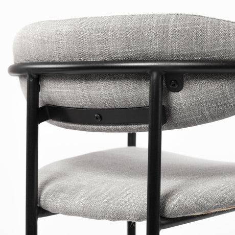 Mercana Parker Gray Fabric Seat Black Metal Counter Stool
