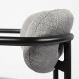 Mercana Parker Gray Fabric Seat Black Metal Counter Stool