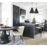 Mercana Parker Gray Fabric Seat Black Metal Counter Stool