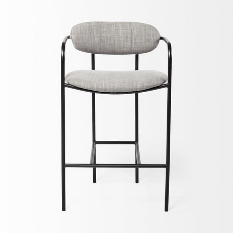 Mercana Parker Gray Fabric Seat Black Metal Counter Stool