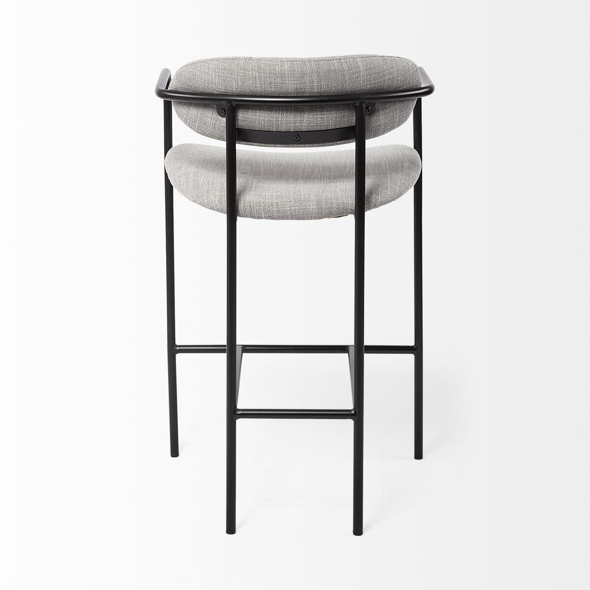 Mercana Parker Gray Fabric Seat Black Metal Counter Stool