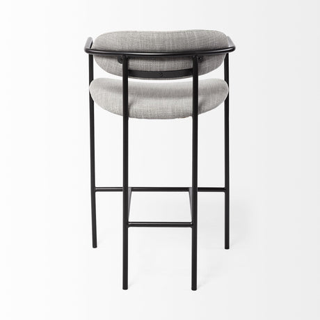 Mercana Parker Gray Fabric Seat Black Metal Counter Stool