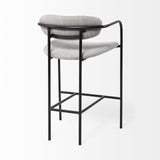 Mercana Parker Gray Fabric Seat Black Metal Counter Stool