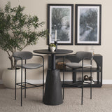 Mercana Parker Gray Fabric Seat Black Metal Bar Stool