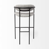 Mercana Parker Gray Fabric Seat Black Metal Bar Stool