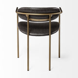 Mercana Parker Brown Faux Leather Seat Gold Metal Dining Chair
