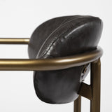 Mercana Parker Brown Faux Leather Seat Gold Metal Dining Chair