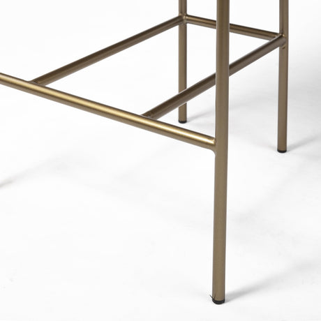 Mercana Parker Brown Faux Leather Seat Gold Metal Counter Stool