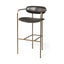 Mercana Parker Brown Faux Leather Seat Gold Metal Bar Stool