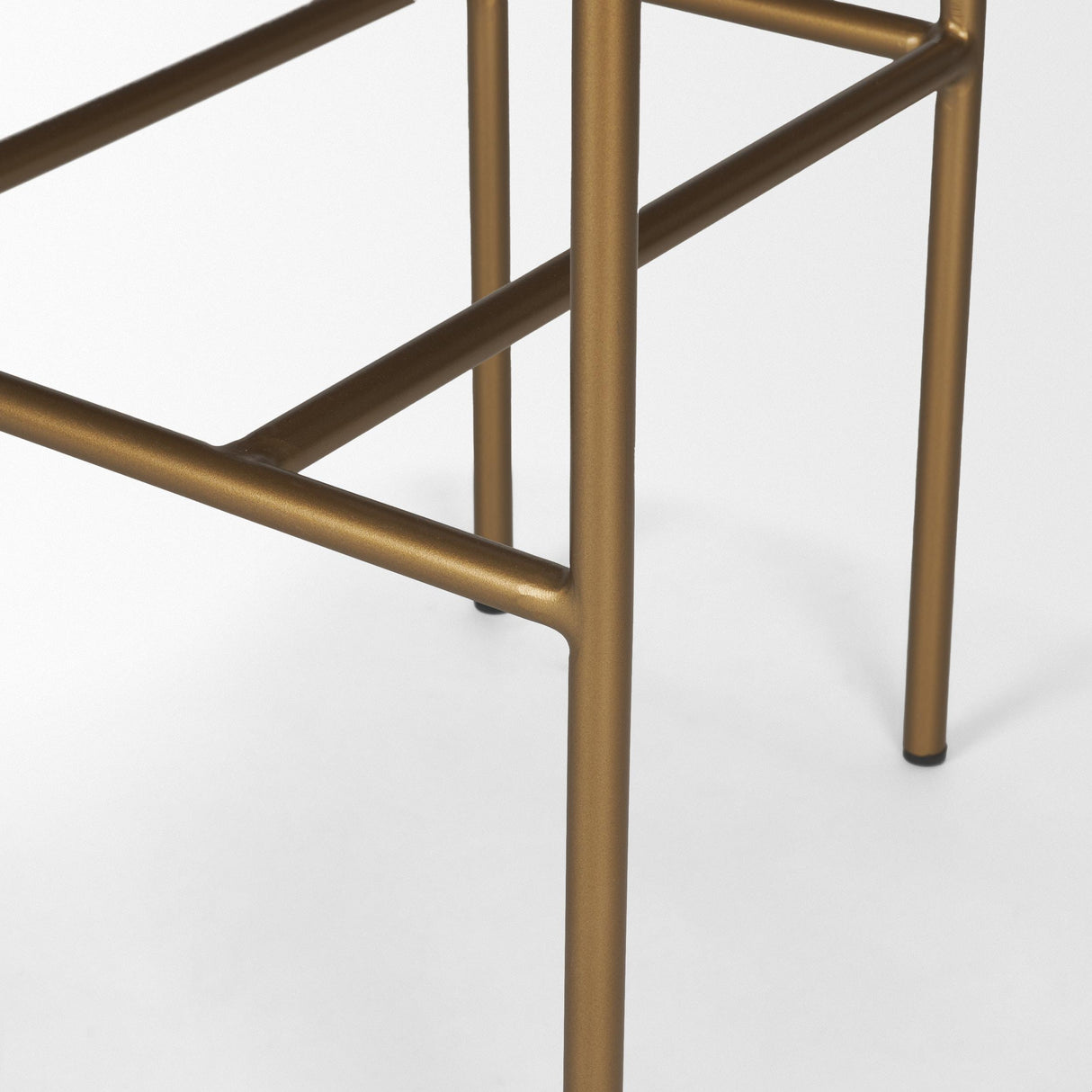 Mercana Parker Brown Faux Leather Seat Gold Metal Bar Stool