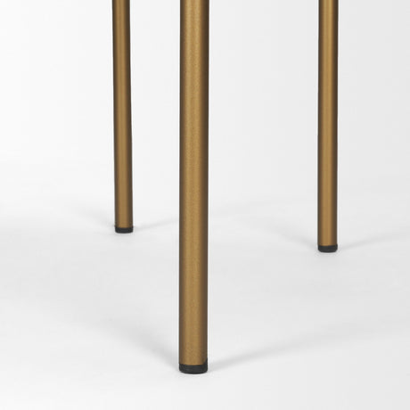 Mercana Parker Brown Faux Leather Seat Gold Metal Bar Stool