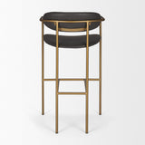 Mercana Parker Brown Faux Leather Seat Gold Metal Bar Stool