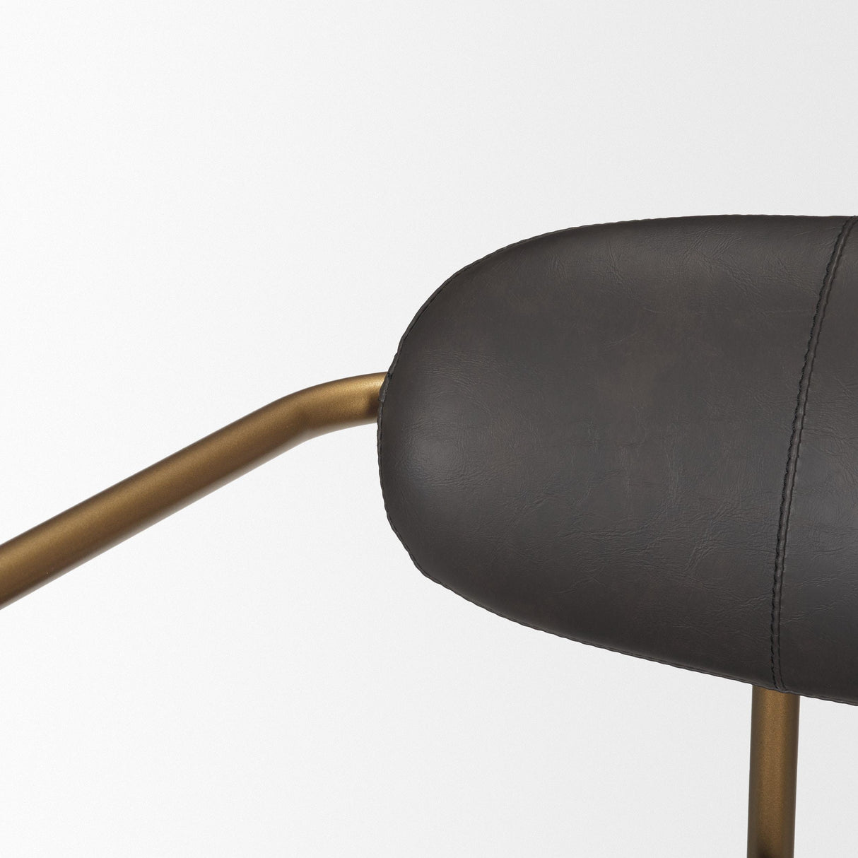 Mercana Parker Brown Faux Leather Seat Gold Metal Bar Stool