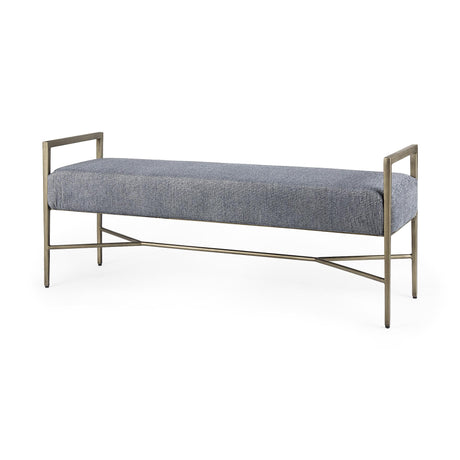Mercana Charlotte 55.0L x 17.0W x 22.5H Dark Fabric Seat Metal Frame Bench