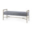 Mercana Charlotte 55.0L x 17.0W x 22.5H Dark Fabric Seat Metal Frame Bench