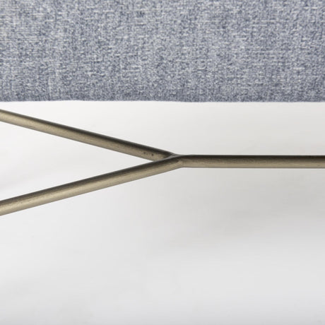 Mercana Charlotte 55.0L x 17.0W x 22.5H Dark Fabric Seat Metal Frame Bench