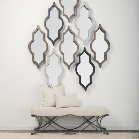 Mercana Ayla 55L x 17.6W x 18H Cream Fabric Seat W/ Antique Nickel Frame Bench