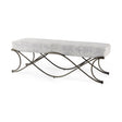 Mercana Ayla 55L x 17.6W x 18H Dark Gray Fabric Seat W/ Dark Nickel Metal Frame Bench