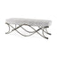 Mercana Ayla 55L x 17.6W x 18H Dark Gray Fabric Seat W/ Dark Nickel Metal Frame Bench