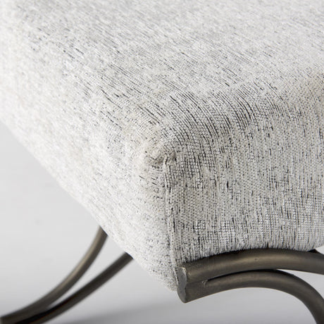 Mercana Ayla 55L x 17.6W x 18H Dark Gray Fabric Seat W/ Dark Nickel Metal Frame Bench