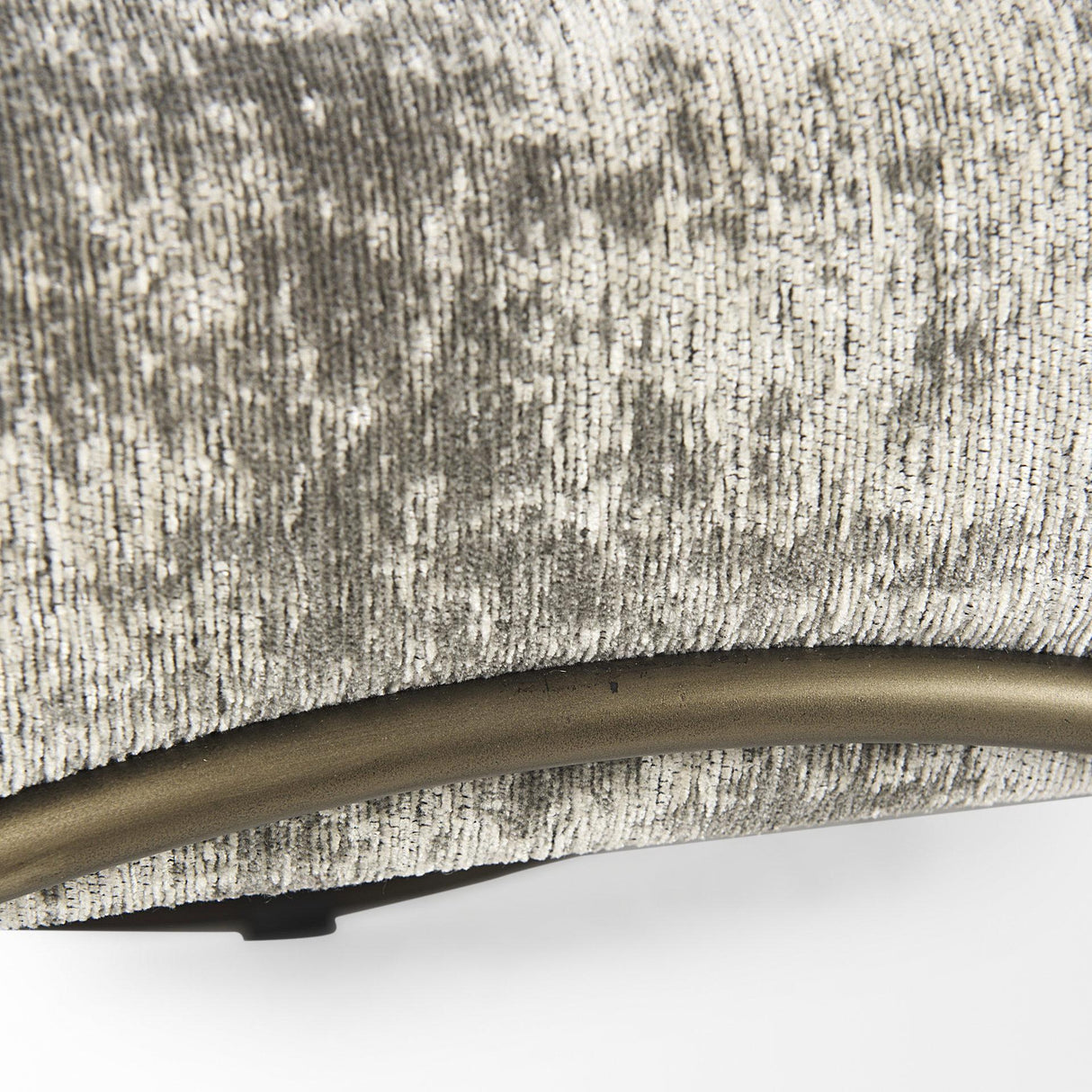 Mercana Ayla 55L x 17.6W x 18H Light and Dark Gray Fabric Seat W/ Antique Gold Metal Frame Bench