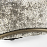 Mercana Ayla 55L x 17.6W x 18H Light and Dark Gray Fabric Seat W/ Antique Gold Metal Frame Bench