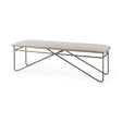Mercana Camille 55.5L x 16.0W x 17.0H Cream Fabric Seat W/ Metal Frame Bench